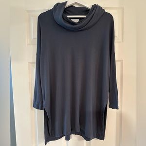 Lou&Grey women’s sm gray cowl neck tunic w/ 2/3 length drop sleeves & side slits